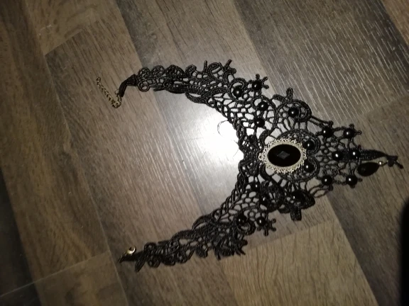 Black Lace & Beads Collar Necklace photo review
