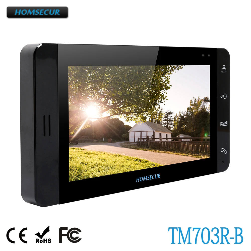 

HOMSECUR Monitor TM703R-B with Recording Function for Video Door Phone Intercom System
