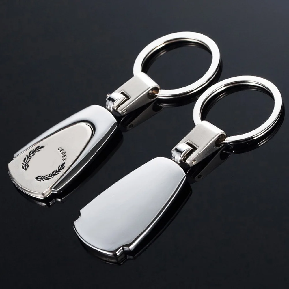 1 Pcs Wheat Leaf Shape Engraving Men Key Chain Metal Car Keyring Multi