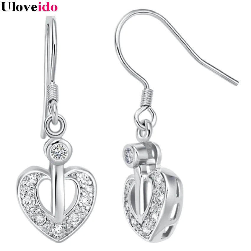 Buy Uloveido Punk Style Love Heart Fish Hook Earrings