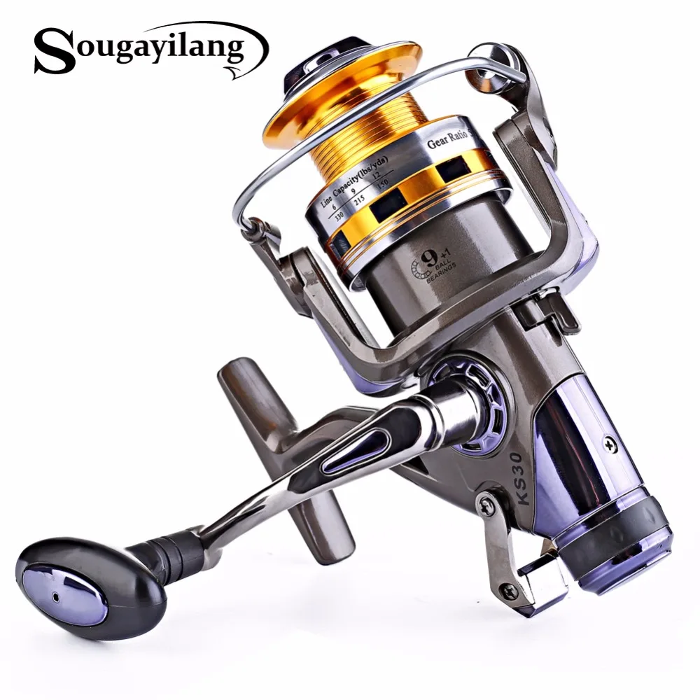 Sougayilang Carp Spinning Fishing Reels Metal Spool 9+1BB Stainless