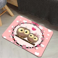 Еще розовые цветы милые любовь сердца Совы девушка 3d узор печати Нескользящие тапочки половик домашний декор подъездов Дети Коврик для комнаты