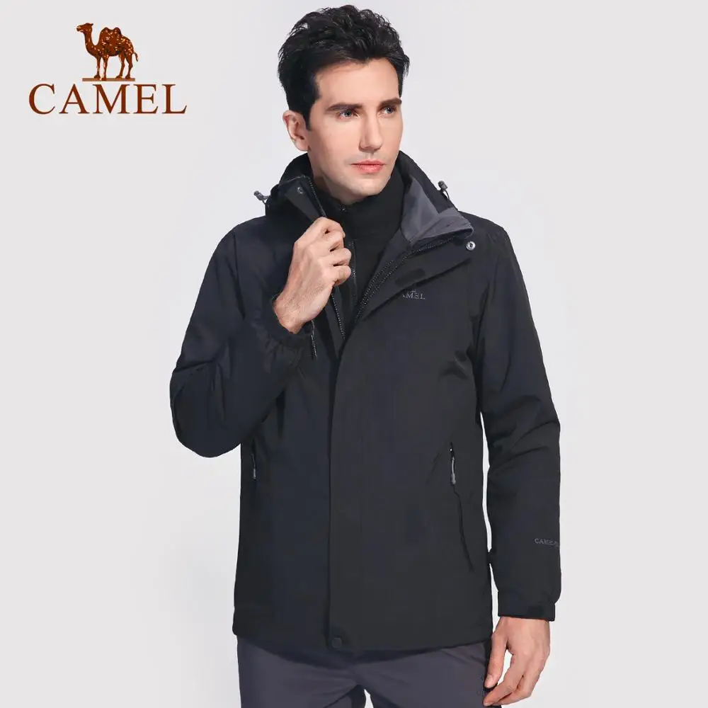 CAMEL Mannen Vrouwen 3 in 1 Outdoor Wandelen Jas Effen Kleur Thermische Fleece Innerlijke Waterdichte Windjack Wandelen Trekking Jas CAMEL Mannen Vrouwen 3 in 1 Outdoor Wandelen Jas Effen Kleur Thermische Fleece Innerlijke Waterdichte Windjack Wandelen Trekking Jas