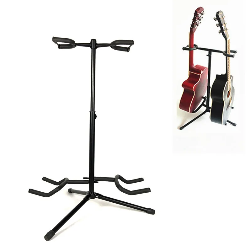  2 in 1 Guitar Stand Music Folding Stand Padded for Acoustic Electric Bass Guitar Studio Hanger