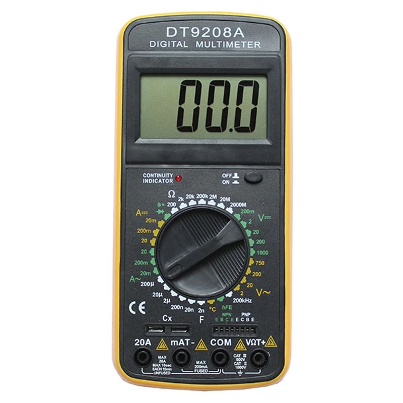 Мультитестер Ресанта DT 9208A (ж/к дисплей с изменяемым наклоном; 32-позиционным переключатель режимов; защита от перегр