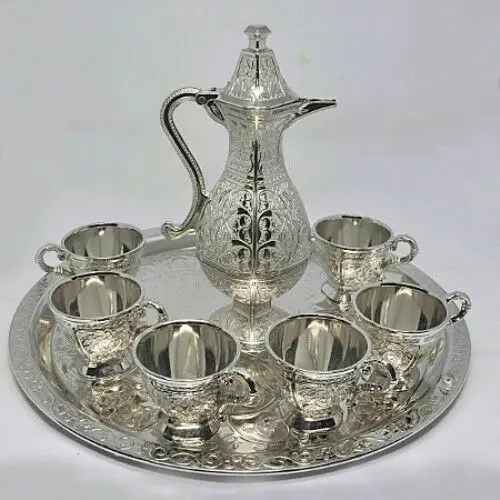 Zamzam набор для питья посеребренные поднос чашки исламский eid al adha подарок|Чашки и