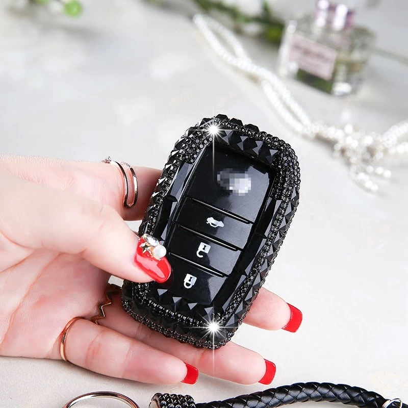 

Luxury Diamond bling car key case cover/key shell Holder for Toyota Land Prada Corolla RAV4 CROWN REIZ Highlander Accessories