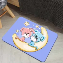 Синий пол на розовом синем собаке луна звезды 3d Рисунок Противоскользящий половик домашний декор Entryway Дети Коврик для комнаты