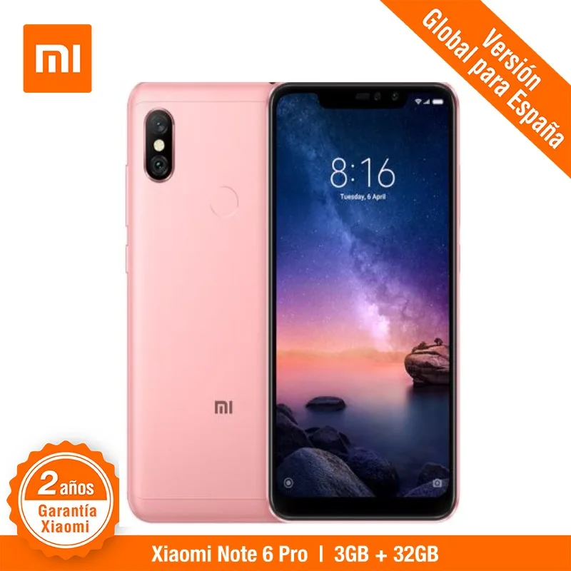 [Versión Global para España] Xiaomi Redmi Note 6 Pro (Memoria interna de 32GB, RAM de 3GB, Bateria 4000mah, Cuatro cámaras con IA)