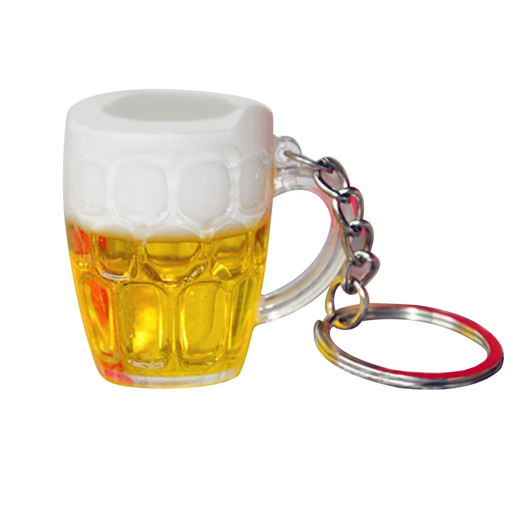 

Unique Beer Cup Pendant Key Chain Car Keyring Handbag Bag Hanging Decor Ornament