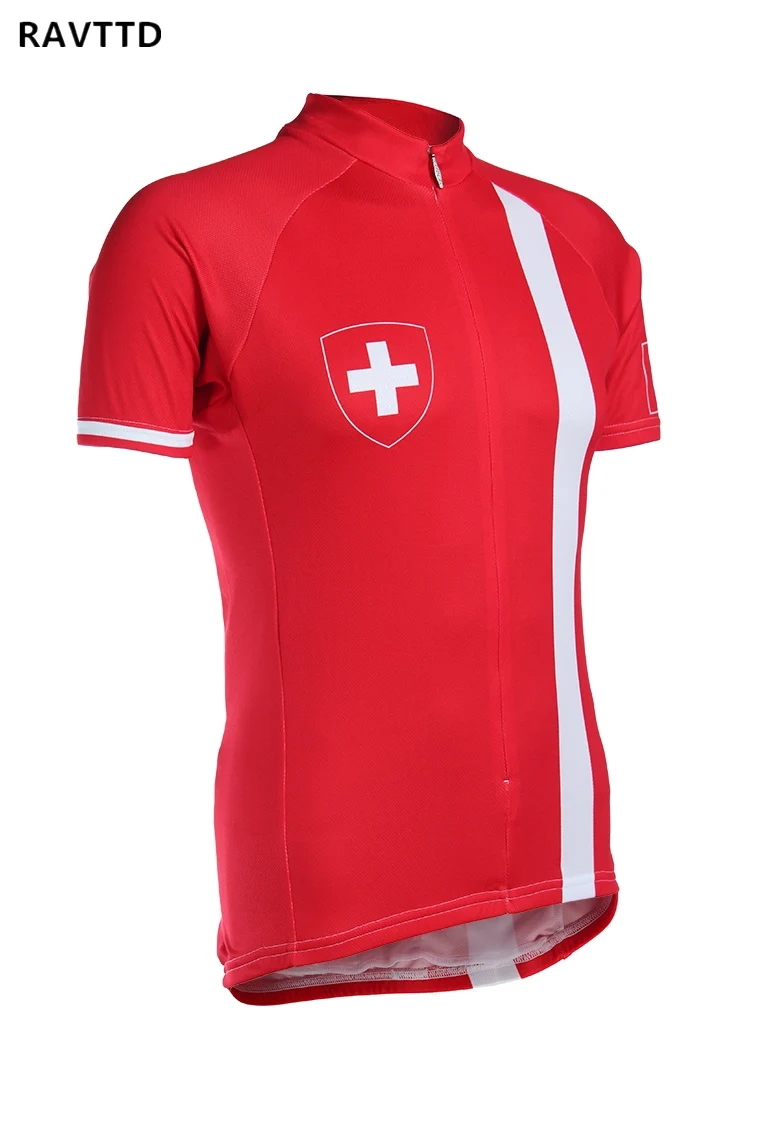 Swiss Team Men's High Quality Pro Summer Cycling Jersey Short Sleeve Bicycle Jerseys Road Bike