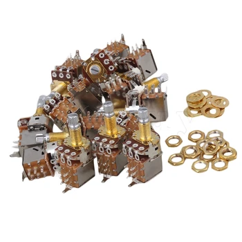 

Yibuy A250k Push Pull Pot 18mm Gold Plated Shaft Control Knobs Set of 30