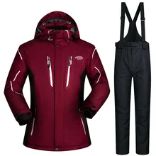 Лыжи мужские куртки и брюки водонепроницаемая верхняя спортивная одежда супер теплые зимние сноубордические костюмы утолщенная Лыжная одежда для занятий сноубордингом