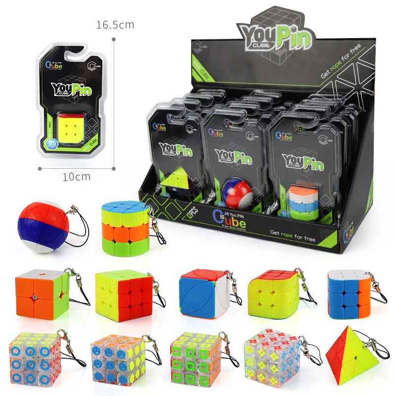 Cuber Speed Mini 3x3 брелок-кубик-брелок волшебный куб кубик без наклеек яркий скоростной