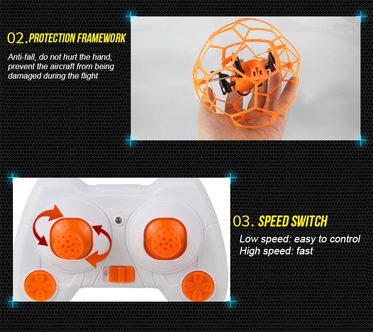 Мини Drone Вьетнамки RC мяч Sky Walker 2,4 ГГц 4CH лету мяч RC Quadcopter 3D флип ролик Безголовый Drone RC вертолет игрушки
