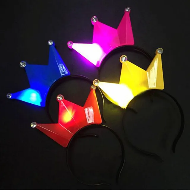 2018 New Colorful Princess Tiara Crown LED Flashing Headband Kids Adults Light Up hair Accessories Rave Glow Party Supplies