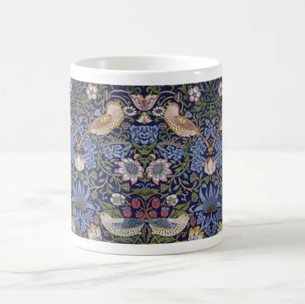 Горячая Nouveau William Morris Стиль Кофе молока Чай кофейная кружка в виде Темно-синие