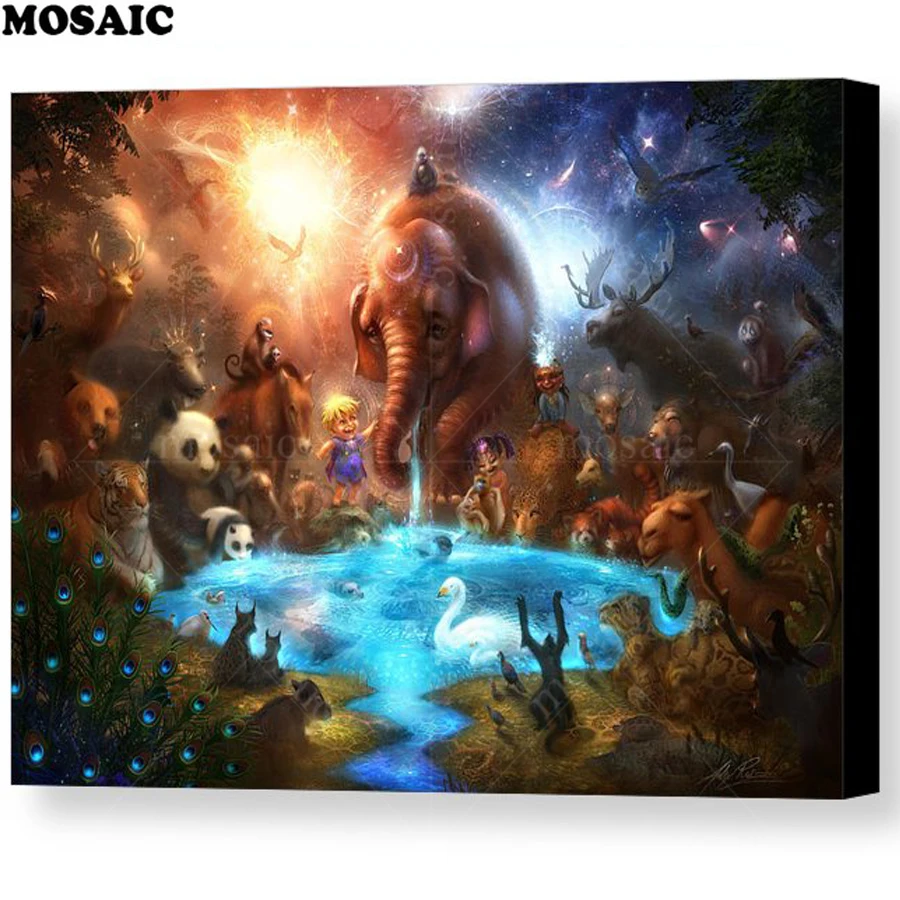 

5D DIY Diamond Painting animals Full Square "Thirst For Life" Diamond Embroidery Cross Stitch Rhinestone Mosaic Craft Kit E145