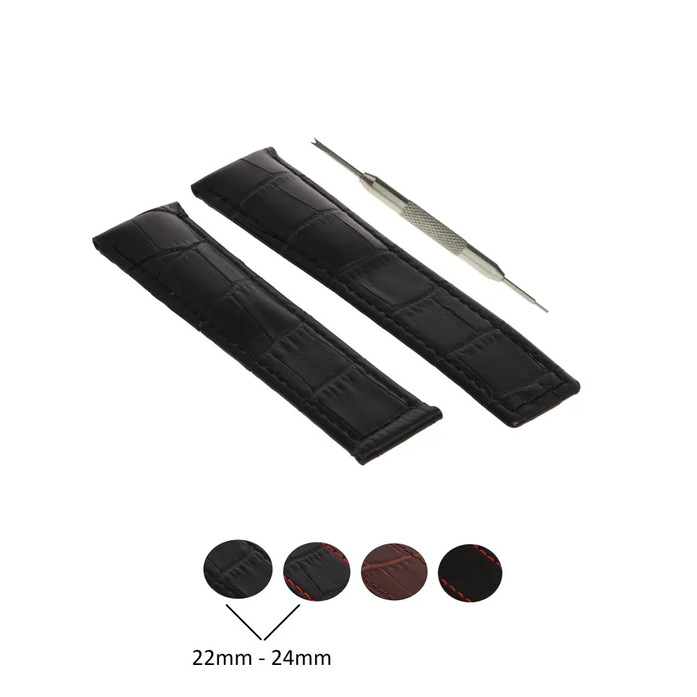 

MDNEN Fits For TAG Monaco 22mm, 24mm Leather Watch Band Strap + Tool