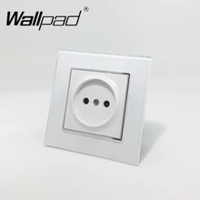 EU Russian Standard Socket with Claws Wallpad White Glass Panel Schuko Russian Wall Power Socket EU with Hook Clips