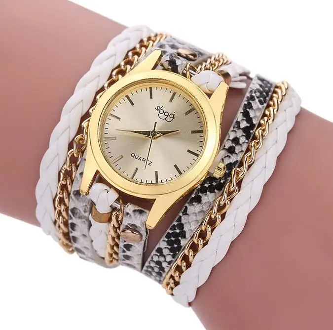 Роскошные брендовые кварцевые часы с кожаным ремешком, женские повседневные модные наручные часы с браслетом, женские леопардовые плетеные часы