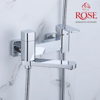 

ROSE movable mixer for bathroom brass wall mounted faucet mixer tap shower head, waterfall, shower set R2602