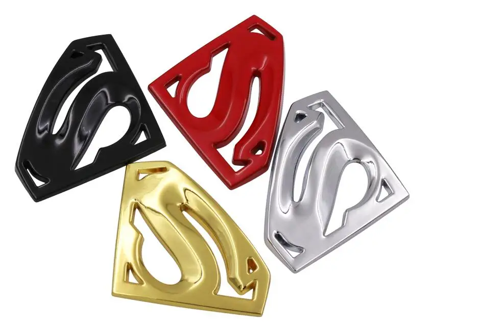 

Auto styling 3D 3 M chrome emblem Auto logo Superman badge metalen Motorfiets accessoires Auto styling Grappige auto stickers