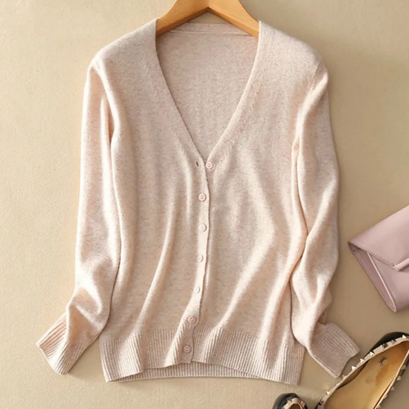 2018 New Spring Autumn Cashmere Wool Blend Knit Cardigan Sweaters Thin Neck Coat Women Wild Sweater Pull Femme Hiver |