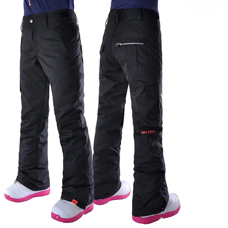 GSOU зимние женские лыжные брюки для сноуборда ветрозащитные водонепроницаемые супер теплые уличные спортивные брюки женские лыжные брюки