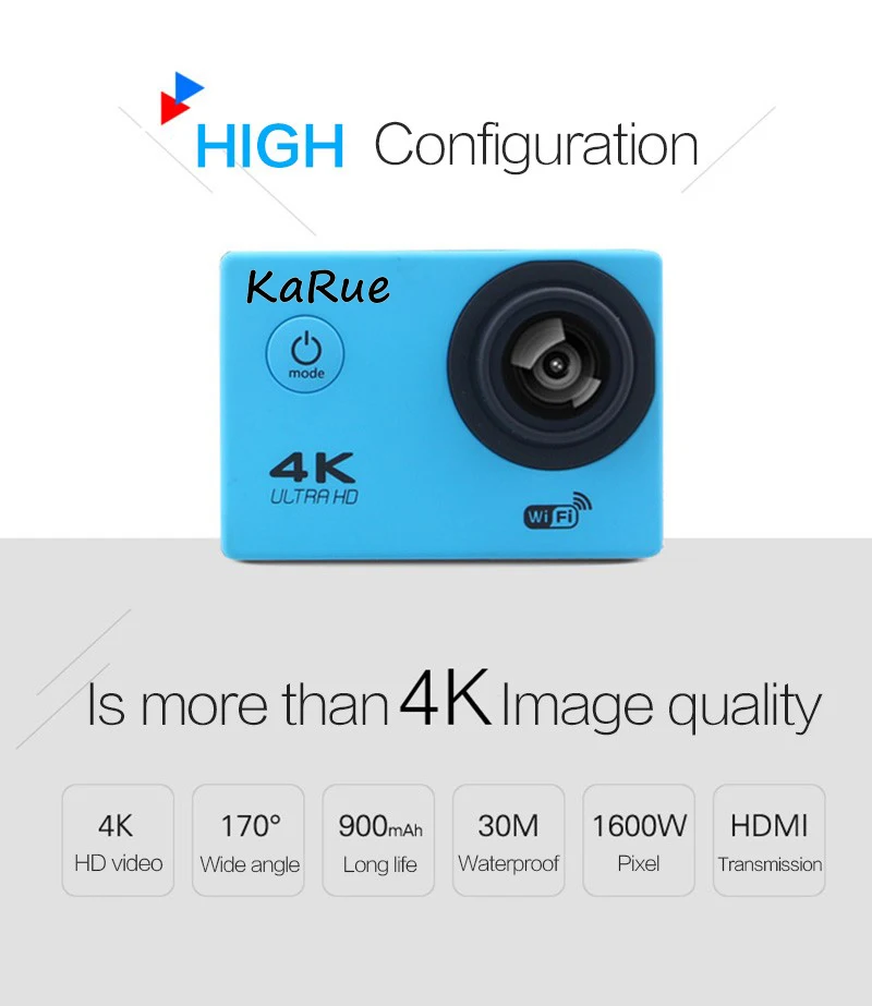 Action camera Ultra HD 4k WiFi 1080p 60fps