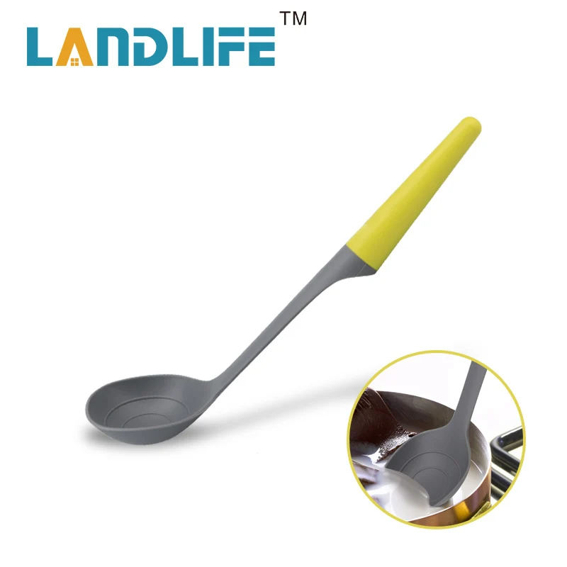 Landlife Large Ladles Soup Spoon Long Handle Natural Soup Spoons