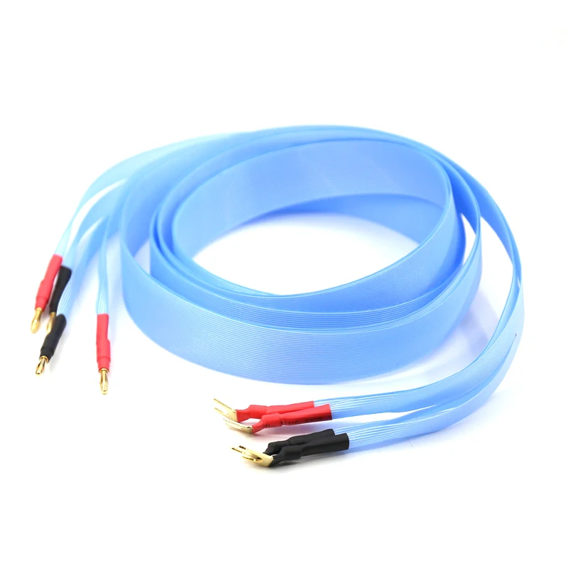 

Free shipping pair Blue Heaven pure copper 8N silver plated with Gold plated banana plug connector
