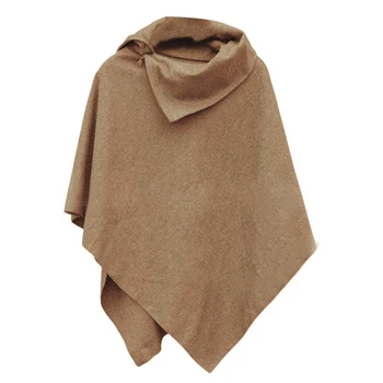 

Women Fashion Cape Solid Color Loose Poncho Cloak Coat Tops Outwear Overcoats