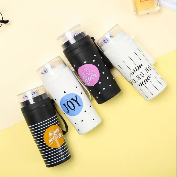 

TECHOME 2018 Hot Sale Game Dice 270ML Drinking Water Bottle Entertainment Double Layer Glass Bottle