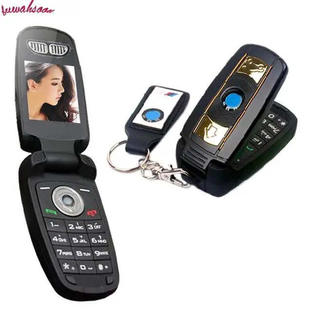 

Unlock cell phone ULCOOL X6 V1 super small Quad-bands supercar Special mini cell mobile phone car key cellphone