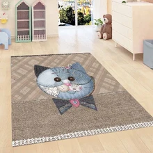 Else коричневые геометрические джинсы эффект Забавный синий Кот 3d принт нескользящие микрофибры детская комната декоративные области коврик