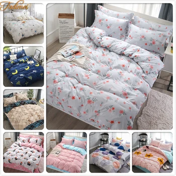 

2019 Soft Cotton 3/4 pcs Bedding Sets Adult Child Kids Bed Linens Single Twin Full Queen King Size Duvet Cover Quilt Pillow Case