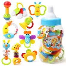 Buy Rattle Teether Set Baby Toys for baby Shake and Grap Baby Hand Rattles for Newborns with Giant Bottle Gift for 0-12 Month Baby Free Shipping