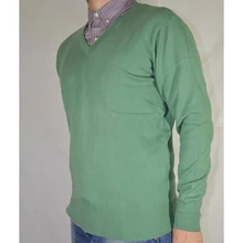 Стильный хлопковый пуловер с v-образным вырезом для мужчин, модный легкий мужской свитер