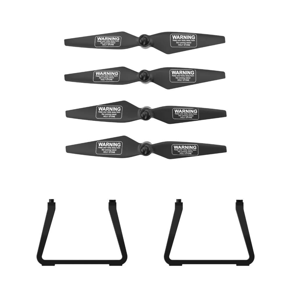 

[USA Stock] Holy Stone Genuine 4pcs Black Blades and 2 pcs Landing Feet for RC Quadcopter Drone HS700 Black