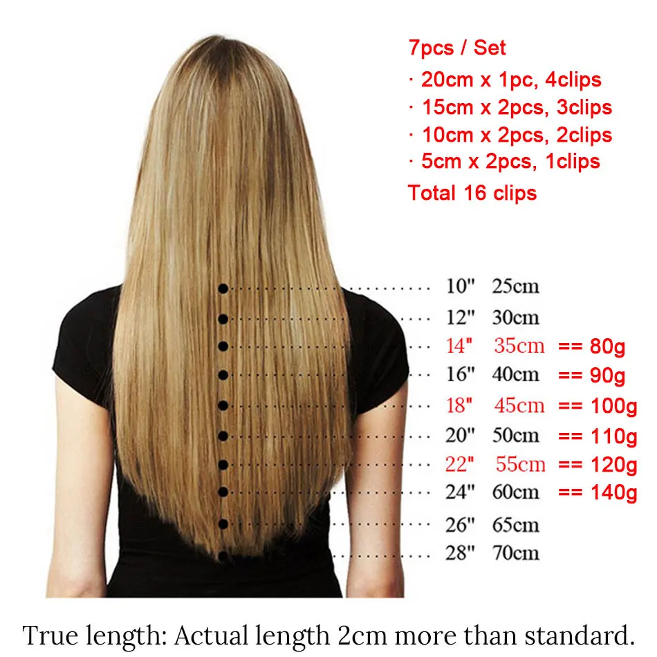 MRS HAIR Clip In Hair Extensions 14\