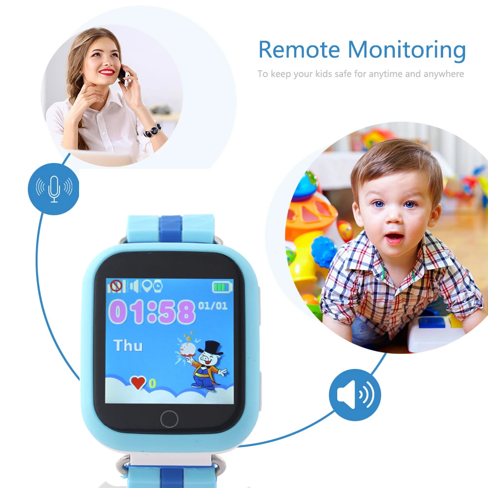 Kids GPS Smart Watch Android Monitor Anti-loss APP Watches with GPS Wifi LBS Sleep SOS Bracelet SIM Card 2G Network Smartphone