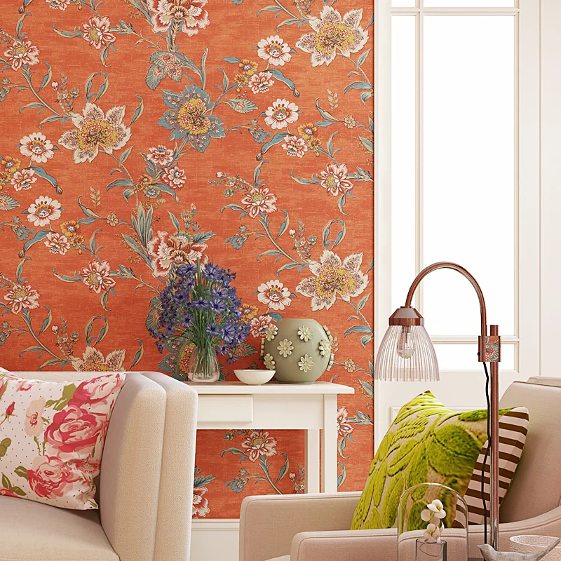 Vintage Retro Orange Big Flower Wallpaper Mural Luxury 3d Wallpapers Living Room Floral Wall Papers Bedroom Papel Pintado QZ023 Vintage Retro Orange Big Flower Wallpaper Mural Luxury 3d Wallpapers Living Room Floral Wall Papers Bedroom Papel Pintado QZ023