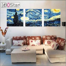 Триптих живопись модульное Настенное Панно Звездная ночь танцоры diy картины маслом на холсте Раскраска по номерам картина