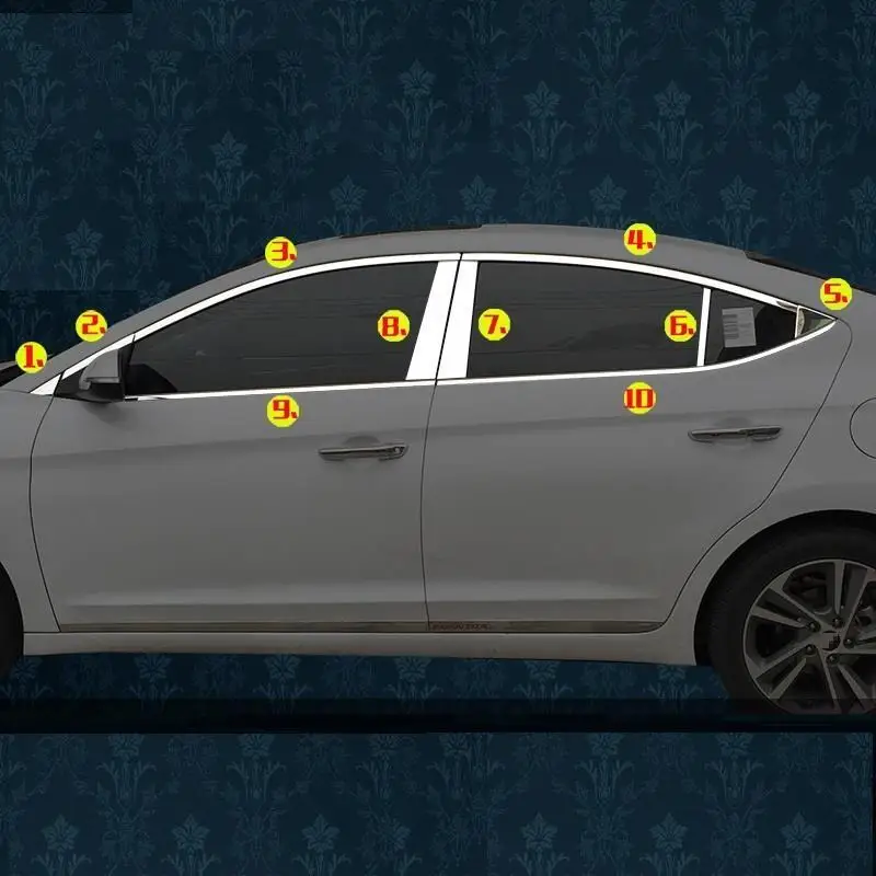 

Window exterior Excent chromium automovil protecter car styling parts accessory trim sticker strip 16 17 FOR Hyundai Elantra