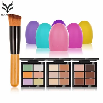 

Natural Professional Concealer Palette makeup Foundation Facial Face Cream Palettes Cosmetic With Oblique head brush Scrubber