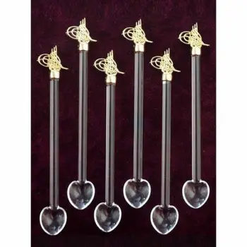 

ARABIC GLASS TEA Spoon with Ottoman Signature's Tugra gift set