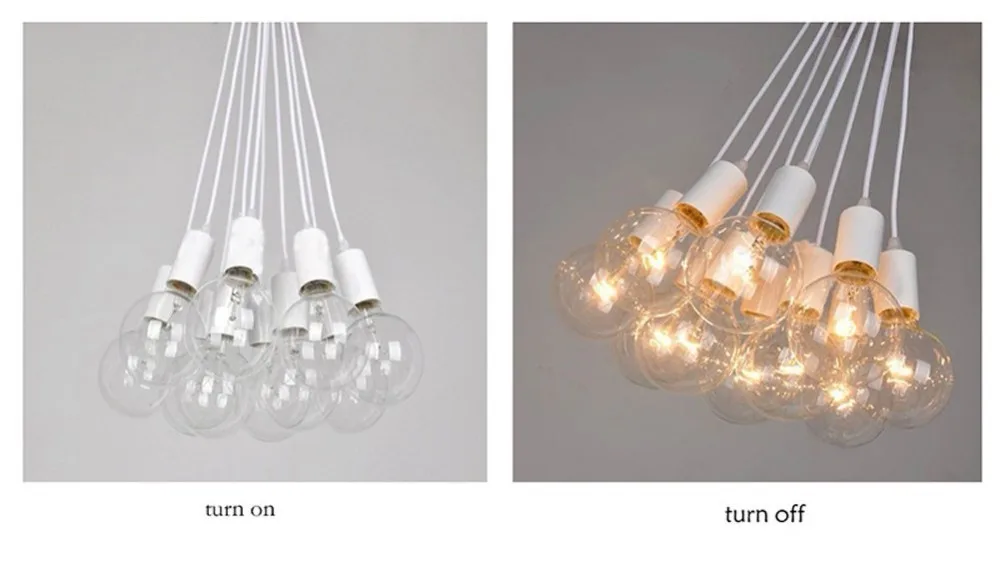 Branco 10 Luzes Lustre Retro Edison Lâmpada Loft Luz Pingente Aranha Restaurante Armazém ac 85 V-260 v 5 - 6 8 Mod. 135979 5 Cheap Lustres