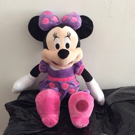 1 шт., Спальня Микки-Мауса, мягкая кукла с изображением животных, Микки и 3 цвета, Минни Маус, детская мягкая кукла для дня рождения - Цвет: purple minnie
