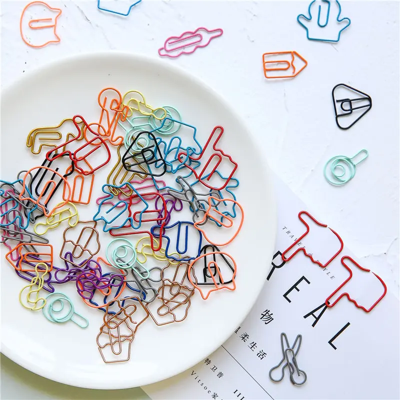 

18PCs Coloffice Metal Colorful Cartoon Memo Clips Cute Creative Bookmarks Students Stationery Children Gifts School Supplies